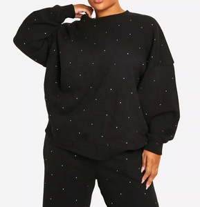 Unisex Winter Crewneck <b>Sweatshirt</b> Front Casual Solid Knitted Printed 100%Cotton Heavyweight <b>Vintage</b> Oversize Long Sleeves - Product Image 1