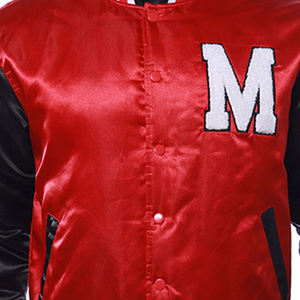 Veste de survêtement en satin pour homme avec logo brodé en chenille personnalisé directement en usine, prix bas, imperméable et coupe-vent - Product Image 3