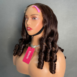 Perruques de cheveux humains bouclés rebondissants bruns 150 180 250 densité cheveux humains vierges crus vietnamiens 13x4 13x6 perruque avant à fermeture en dentelle - Product Image 2