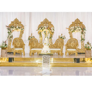 Sofá DE BODA tallado en madera con acabado dorado de lujo, muebles de boda tallados de gama alta para novia y novio real, sofá, silla, eventos, Londres - Product Image 1