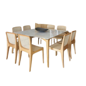 Ensemble de salle à manger de qualité supérieure, ensemble de table à manger en bois avec dossier en osier et rotin, ensemble de chaises de salle à manger, produit de haute qualité - Product Image 2