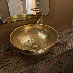 Lavabo de cobre hecho a mano para baño diseño tradicional duradero fácil de limpiar marca De-Aartico precio competitivo exclusivo - Product Image 1
