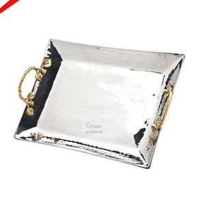 Plateau de service à poignée design doré de qualité exclusive pour hôtels - Product Image 4