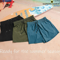 Shorts de Baño para Hombre, Personalizados, de Lona de Algodón, Secado Rápido, Transpirables, Cintura Media, 120g, con Forro de Compresión, Entrepierna de 5 Pulgadas, con Cordón Ajustable