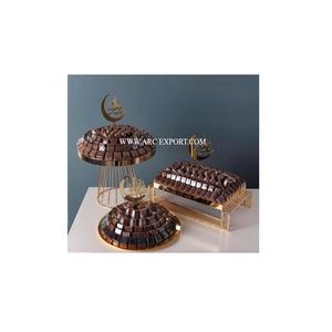 Luxury Metal Round Gold Polished <b>Chocolate</b> Stand Greatest Quality Large Size Decorating <b>Wedding</b> <b>Chocolate</b> Bowl and Platters - Product Image 2