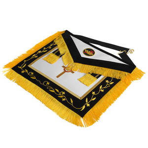 Ordre Royal Ecosse Robe Complète Maçonnique Regalia Brodé Blanc Jaune Noir Tablier À Coudre Badge Couture Couture - Product Image 3