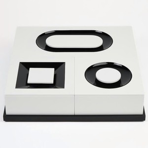 White and Black Monochrome Decorative Box Handmade Modern Organizer, Minimalist Storage Box for Luxury Home or Gift - Product Image 1