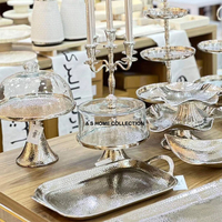 Luxe Bladontwerp Gouden Beplating Decoratieve Chocolade En Snoeppot Keukengerei Dadels En Droog Fruit Opslagbus