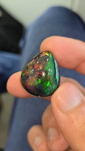 Cabujón natural de ópalo negro etíope. Pieza de primera calidad. 14,34 CTS Total. Calidad de clase mundial Opal Cabochon - Product Image 3