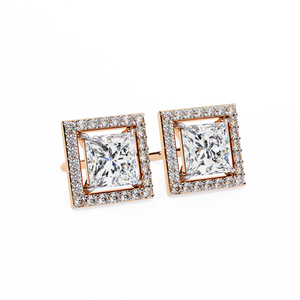 Boucles d'oreilles en or 18 carats avec diamants de laboratoire pour femmes, design unique, fiançailles, mariage, bijoux fins, certifiés IGI, luxe, premium, élégants - Product Image 1