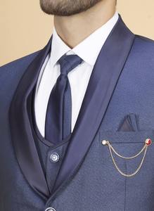 Traje Azul Versátil de 5 Piezas para Hombre de Primera Calidad, Ideal para Graduaciones, Funerales y Ocasiones Formales, Conjunto Completo con Accesorios - Product Image 2