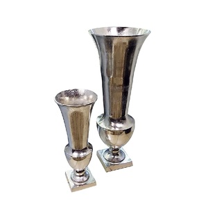 Jarrón de Piso de Aluminio Resistente para Hogar y Jardines, Nuevo Estilo, Niquelado, Centro de Mesa Lujoso, Jarrón Metálico para Flores y Plantas - Product Image 3
