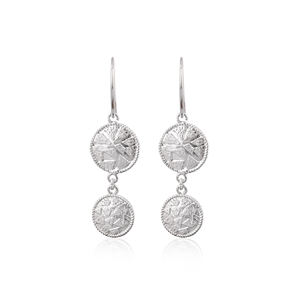 Boucles d'oreilles pendantes en argent 925 antique pour femmes, boucles d'oreilles géométriques minimalistes, boucles d'oreilles créoles en laiton de haute qualité, commande en gros - Product Image 1
