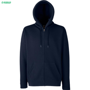 Sweat à capuche zippé personnalisé en molleton épais/éponge française 100 % coton unisexe coupe classique séchage rapide respirant pour homme - Product Image 5