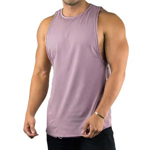 Débardeurs pour hommes respirants en coton tricoté 100% avec logo personnalisé, pour l'été et l'entraînement, grandes tailles, impression numérique, couleur personnalisée - Product Image 6