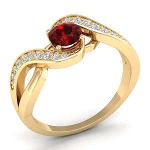 REYES Nouveau Design Bagues d'éternité Moissanite en argent sterling 925 pour femmes Étincelant Or 14K Grenat Pierres Précieuses Mariage Bijoux fins - Product Image 2