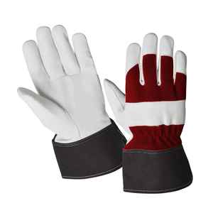 Recién llegado, guantes de trabajo de cuero de diseño personalizado, puño de seguridad de alta calidad, resistente al calor, duradero, transpirable - Product Image 5