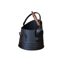 Seau à charbon en métal de forme ronde, finition antique en cuivre, fer, de haute qualité, fait à la main, ensemble de cheminée et accessoires, seau à charbon