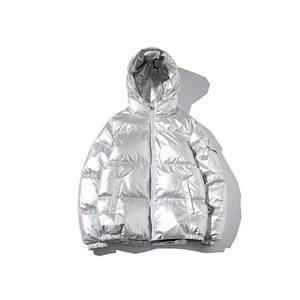 Veste bulle d'air pour hommes en nylon brillant OEM vente en gros en gros logo personnalisé hiver extérieur à capuche à la mode imperméable style High Street - Product Image 2