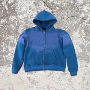 Service OEM personnalisé 100% coton éponge française lavage à l'acide fermeture éclair vers le haut broderie en détresse vente d'hiver surdimensionnée de haute qualité - Product Image 4