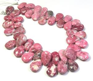 Perles de pierres précieuses de poire de thulite rose de qualité supérieure 11-15mm 9 "brin perles lisses de thulite naturelle prix usine - Product Image 5