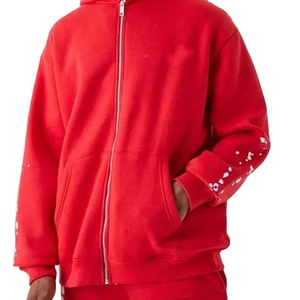 Sweat à capuche zippé pour hommes de qualité supérieure pantalon survêtement personnalisé polaire lourde logo de haute qualité respirant essentiel surdimensionné hiver - Product Image 4