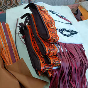 Bolsa de manta de sillín bohemio occidental para mujer, bolso de mano Vintage, correa de cuero mecanizada a mano, lona para uso diario, moda de Rodeo - Product Image 4