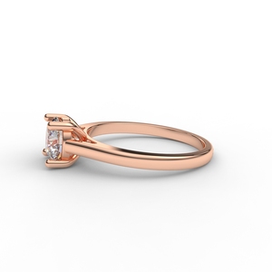 IGI Certified Round Cut Lab Grown Diamond Solitaire Engagement - Wedding <b>Ring</b> in 14K Yellow / White & Rose Gold - Product Image 4