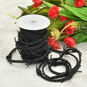 Cordon en cuir barbelé de haute qualité accessoire Unique pour collier et bijoux artisanat pour projets de bricolage - Product Image 6