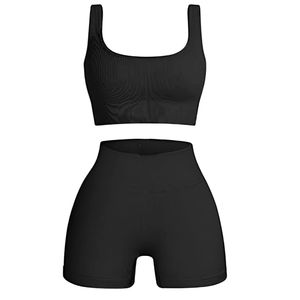 Conjunto de Yoga Transpirable para Mujer, Top Deportivo de Alta Elasticidad, 2 Piezas, Pantalones Cortos, Colección de Sujetadores Deportivos, Color Sólido, Personalizable, Tallas Grandes - Product Image 6