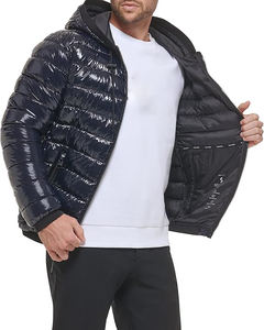Chaquetas acolchadas ligeras para hombre Diseños de burbujas personalizados duraderos y cálidos con cuello levantado Lona Precios al por mayor - Product Image 3