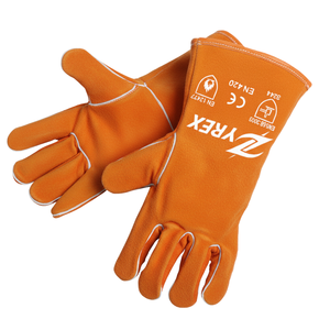 Guantes de Soldadura de Cuero Vacuno de Alto Rendimiento, Palma Reforzada, Resistentes al Calor, Guantes de Seguridad Largos - Product Image 1