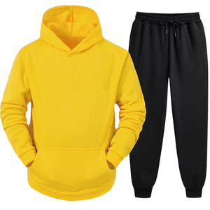 ชุดวอร์มคุณภาพสูงสำหรับผู้ชายเสื้อฮู้ดและกางเกงขายาวแบบสวมหัวพร้อมโลโก้ตามสั่ง - Product Image 5