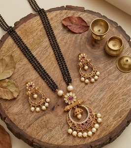 Elegant Rajwadi <b>Antique</b> Necklace With Designer High Polish Ethnic <b>Jewellery</b> For Women Party Wear Traditional Festive Occasions - Product Image 3