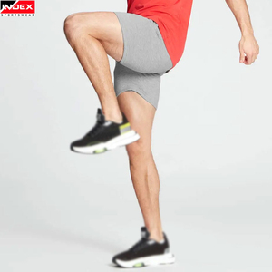 2025 nouveauté hommes Shorts de sport Double poche couleur unie Style décontracté vêtements d'entraînement grande taille plusieurs couleurs maille shorts - Product Image 4