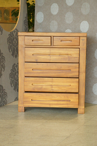 Magnífica cómoda clásica de teca con 6 cajones para dormitorio - Product Image 3