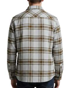 เสื้อเชิ้ตลายสก็อตผู้ชาย แขนยาว ติดกระดุม สไตล์ลำลอง ผ้าแฟลนเนล สีเทาอ่อน สีน้ำตาล รับสั่งทำ ขายส่ง - Product Image 2