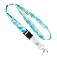 Cordón de poliéster de 90 cm personalizado con sublimación, suave y ligero, con soporte para credencial, clip de seguridad desprendible para teléfono y gancho de mosquetón.