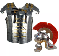Auténtica Lorica Romana con Casco Romano, Armadura Medieval Segmentata de Acero Suave, Armadura de Caballero, Perfecta para Reenactaciones y Cosplay