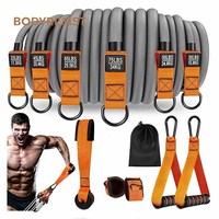 Ensemble de 12 bandes de résistance TPE de haute qualité pour fitness, entraînement à domicile et musculation
