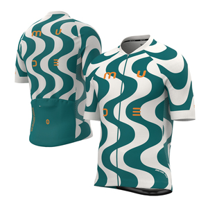 Maillot de cyclisme pour hommes SOLACE Curvy vert - Respirant, léger, imperméable, manches courtes, pour vélo de route - Product Image 6