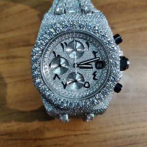 Montre mécanique de luxe en acier inoxydable de marque supérieure glacé cadran clouté automatique mouvement ETA affichage analogique fenêtre en cristal - Product Image 6