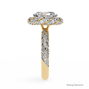 แหวนเพชรวงแหวนสำหรับหมั้นรัศมีวงแหวนทองเหลืองของขวัญครบรอบปี4.0 CT - Product Image 2