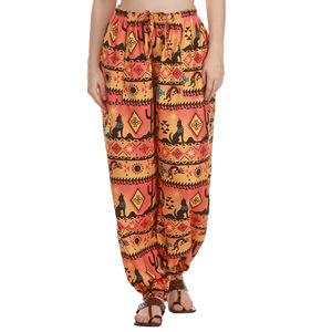 Femmes haut confortable Boho impression numérique sarouel taille libre coton Joggers élastique cordon hiver Baggy vêtements de détente plat - Product Image 1