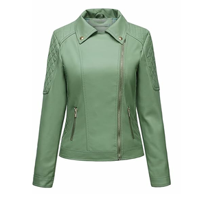 Chaquetas de invierno de cuero genuino transpirables personalizadas para mujer, cantidad a granel con decoración de cuentas, tela de lona - Product Image 1