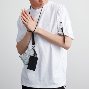 เสื้อยืดสำหรับผู้ชายสีธรรมดาผ้าฝ้ายผสมโพลีเอสเตอร์ออกแบบแบรนด์ได้ตามต้องการส่งตรงจากโรงงาน - Product Image 3