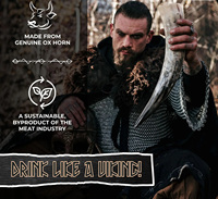 Corne à boire artisanale durable et sans danger pour les aliments, avec support, taille personnalisée pour vin, hydromel, bière, fête, Viking