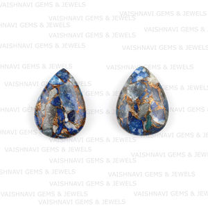 อัญมณีหลวมรูปร่างลูกแพร์ทองแดง Lapis Lazuli ธรรมชาติขนาด10X14มม. สำหรับการทำเครื่องประดับ - Product Image 5