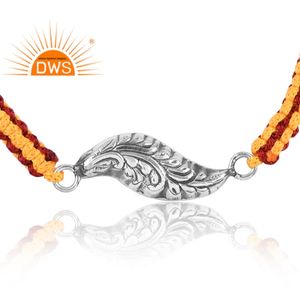 Bracelet macramé en argent sterling oxydé, design feuille, bijou personnalisé pour femme, cadeau pour elle - Product Image 3