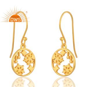 Meilleure vente 925 argent sterling plaqué or 18 carats boucle d'oreille demi-bijoux fins pour femmes cadeau pour elle - Product Image 3